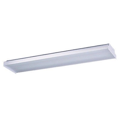 White Fluorescent Wraparound Ceiling Fixture   4 Ft. Long   4 Light 