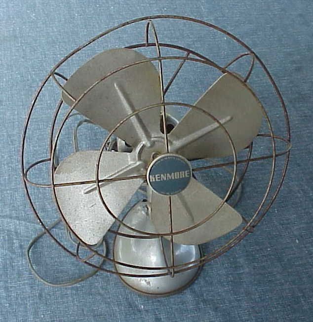 VINTAGE KENMORE ELECTRIC DESK FAN OSCILLATING BULLET STYLING ART DECO