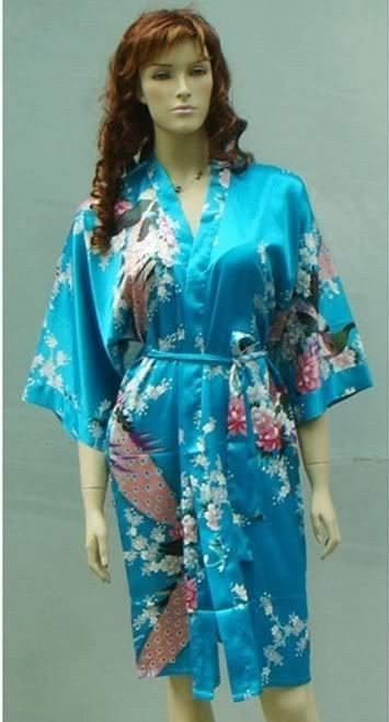 Charming Chinese Silk Womens Kimono Robe Gown