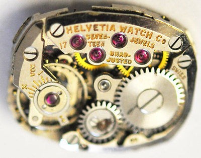 VINTAGE HELVETIA WRIST MOVEMENT 17 JEWELS #948