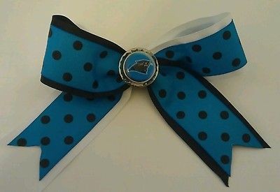 Carolina Panthers Youth Girls Bow Pigtail Holder   Black