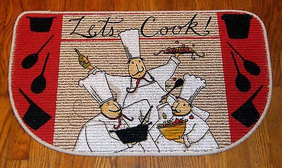   CHEF Wine Bistro Indoor Outdoor Kitchen Doormat Berber Slice Rug Mat