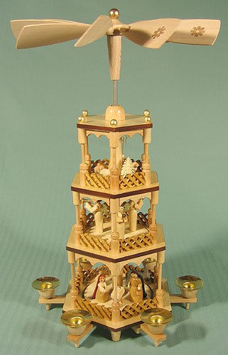 Level Christmas Carousel German Pyramid   6 Medium Candles