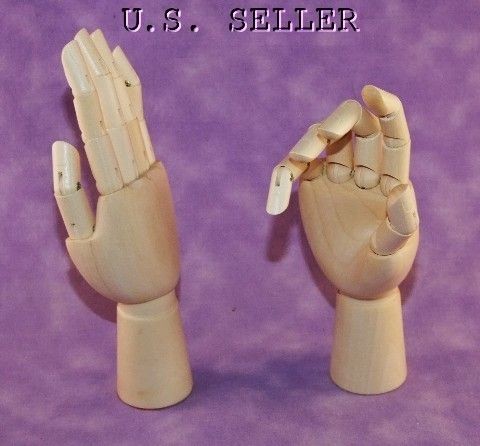 MANNEQUIN UNFINISHED WOOD DISPLAY HAND W/ ADJ. FINGERS