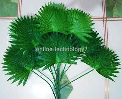   SILK PALM LEAF WEDDOMG HOUSE IN/OUTDOOR DECOR GREEM PLANT 15 LEAF