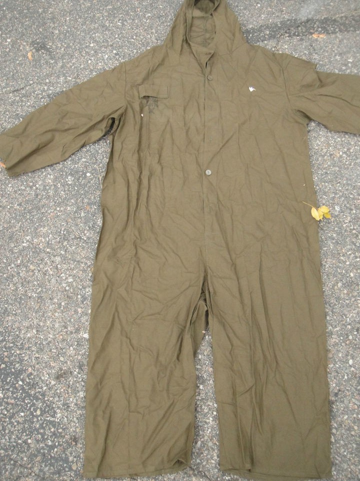   CZECH MILITARY 1 PIECE GREEN COVERALLS WITH HOOD. COSPLAY COSTUME WORK