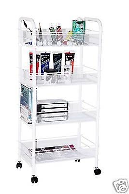   CART 4 SHELF WHITE MOBILE ORGANIZER ART CRAFT SCRAPBOOKING HOME NEW