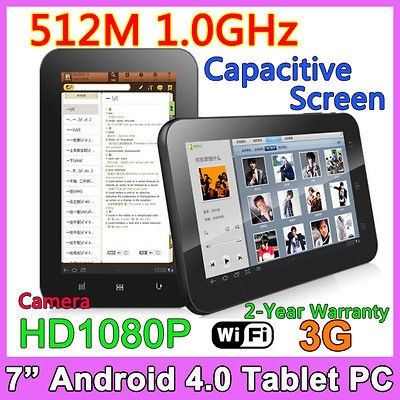 Window N12 7 Android 4.0 Tablet PC 1.0GHZ 512MB 8GB Mid Wifi 3G 