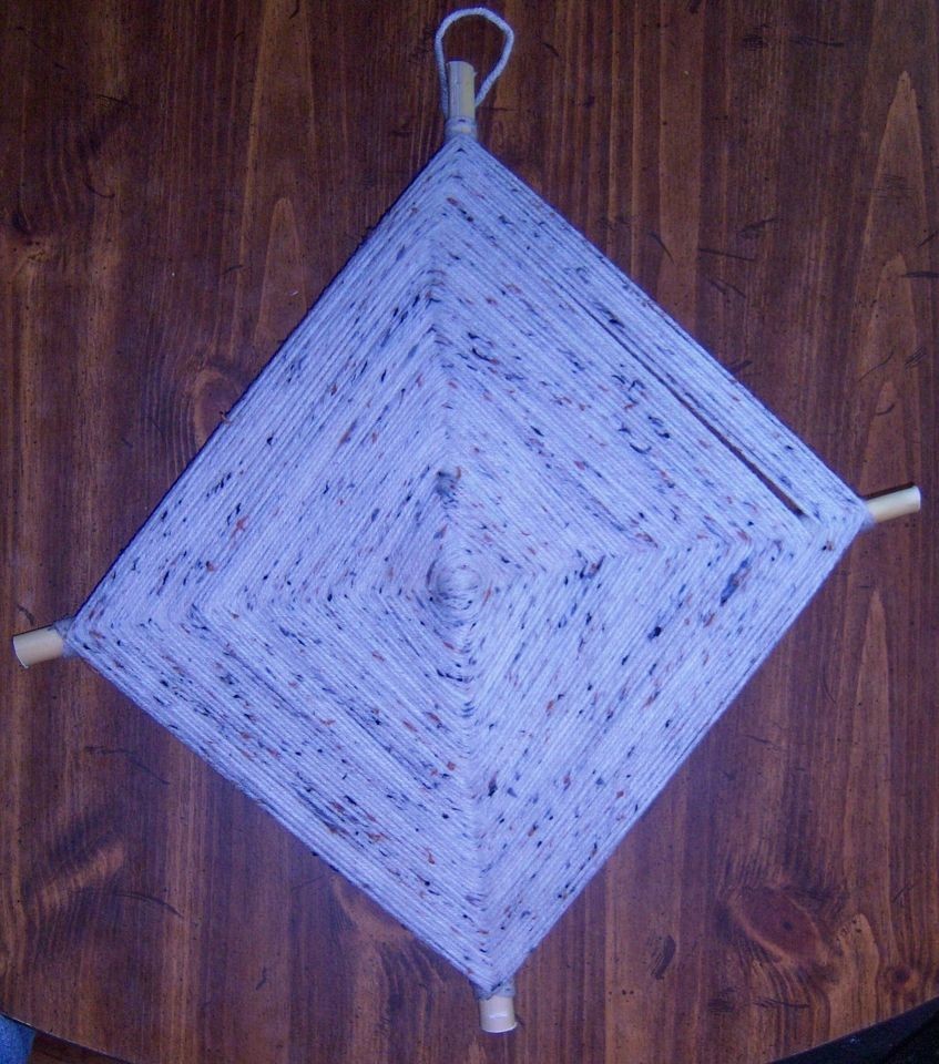 GODS EYE WALL DECOR 60s SPIRITUALITY OJO DE DIOS HIPPIE PEACE WHITE 