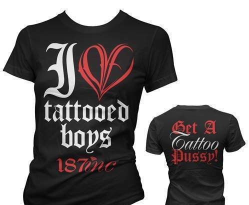 187 INC I LOVE TAT TATTOOED BOYS TEE TSHIRT S M L XL 2XL WOMENS NEW 