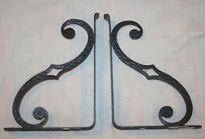 HAMMERED STEEL SHELF BRACKETS PAIR BLACK BRACKETS