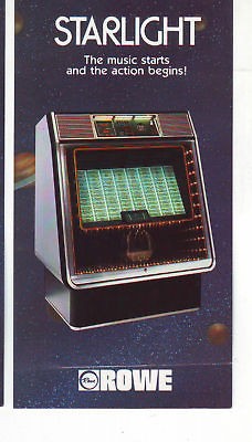 ROWE STARLIGHT JUKEBOX MINI DOUBLE SIDED ORIGINAL SALES FLYER BROCHURE 