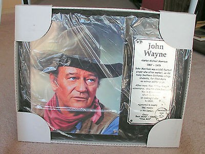 JOHN WAYNE BIOGRAPHY WALL PLAQUE, FROM 1969 OSCAR TRUE GRIT