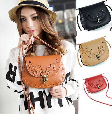   Handbag Retro Women Shoulder Phone Bag Flower Wearing Rope Woven