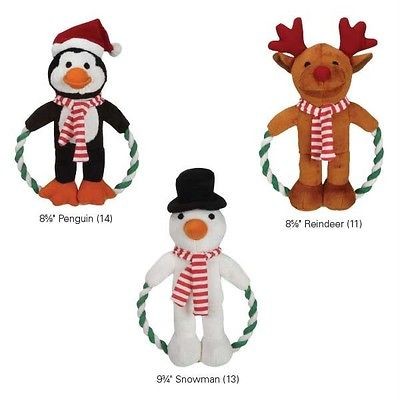 Dog JOLLY JUMP ROPE Holiday Friends Plush Christmas Xmas Toys Snowman 