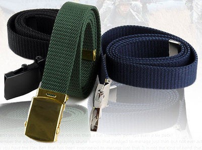 New Canvas Cotton Web Military Soldier Police Army Mens Womens Belt 