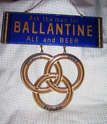 Vintage Ballantine Ale and Beer Sign, Man Cave, Advertising, Bar 