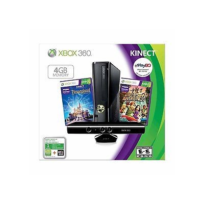 NEW★ XBOX 360 SLIM KINECT HOLIDAY BUNDLE 4GB ★Bonus disneyland 