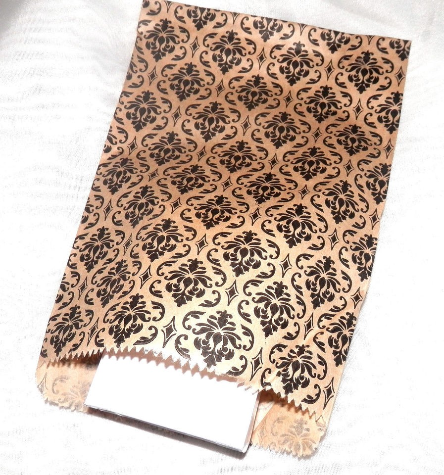   Damask Print Print Merchandise Bags, Paper Favor Bags, Party Gift bag