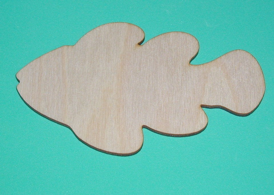 Clown Fish Shape Flat Unfinished Wood Craft Cut Outs Ocean Variety 