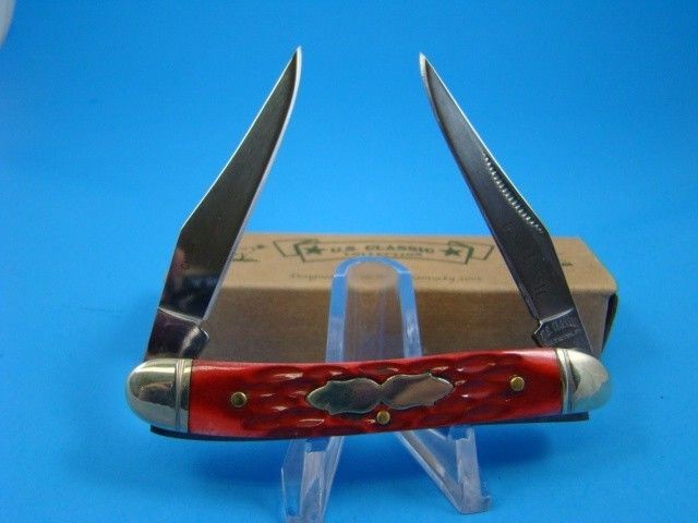 US Classic Red Bone Muskrat Pocket Knife NIB 17RDJIG MJB