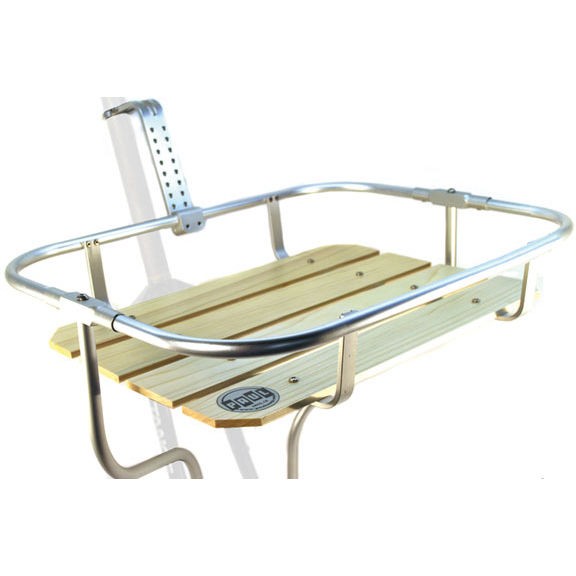 New Paul Components Flatbed front rack, wood/aluminum   silver