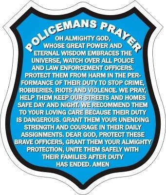 Policemans Prayer Law Enforcement Decal Sticker