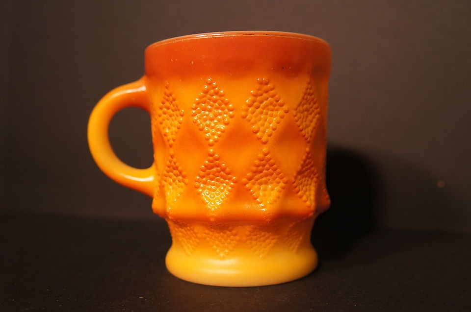 Vintage Retro 80s Anchor Hocking Orange Kimberly Coffee Mug