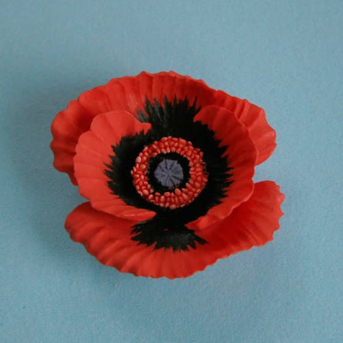 Large POPPY BROOCH flower jewellery MADE IN WALES