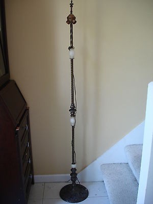   Lighting Co. Floor Lamp Ornate Onyx Copper Brass All Original