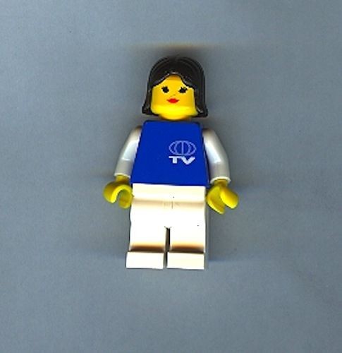 Used LEGO Town TV Logo Pattern Minifig Woman Girl