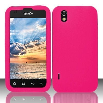  LG Marquee Ignite RUB PINK SILICONE SOFT SKIN SLEEVE GEL COVER PHONE 