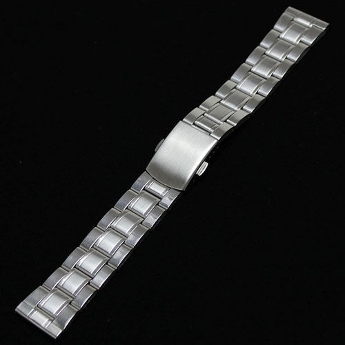   Steel Bracelet Wrist Watch Band Strap Straight End Push Button Clasp