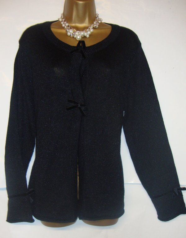 NEW LADIES WOMANS BEST EVENING CARDIGAN JACKET BLACK PLUS SIZE 18 TO 