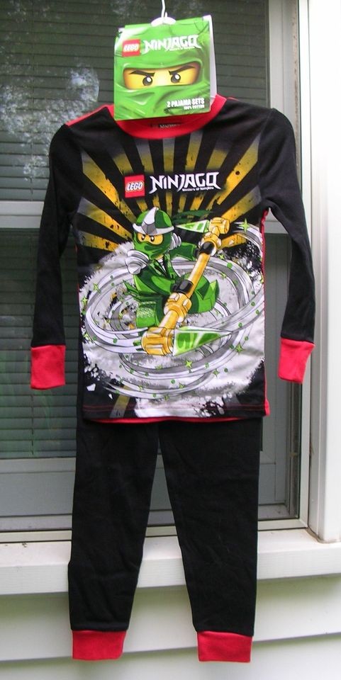 LEGO   NINJAGO  BOYS 2 Pc. BLACK WINTER Pajamas Set SIZE 10 NWT 