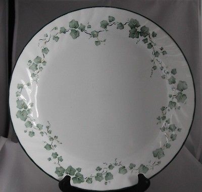 Set 4 CORELLE Dinner Plates CALLAWAY green ivy leaves swirl edge 10