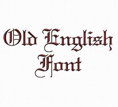 Old English Embroidery Font Alphabet Designs   3 Sizes