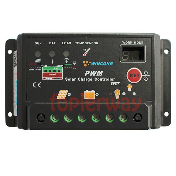   12V 24V Solar Regulator Charge Controller LED Display Light & Timer