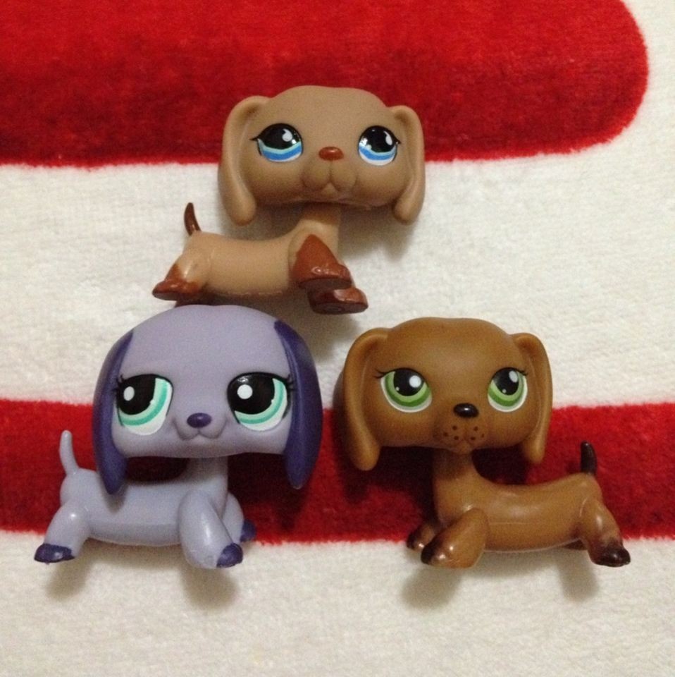 Littlest pet shop 3 dachshund purple puppy dog # 139  518 1267 rare 