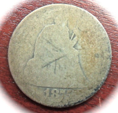 1875 CC SEATED LIBERTY DIME AN AG COIN CC ABOVE BOW