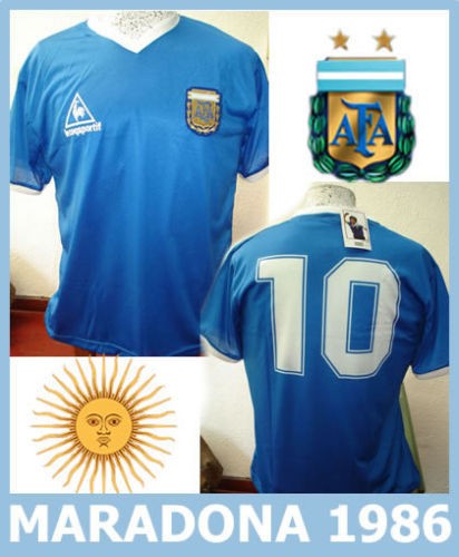 ARGENTINA #10 MARADONA RETRO 86 AWAY JERSEY MAILLOT