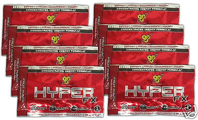 8x BSN Hyper FX Trial Size Fruit Punch   Nitric Oxide D aspartic acid 