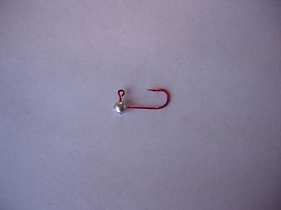 100 1/64 Ball Head Jigs No Collar #8 Red Hook