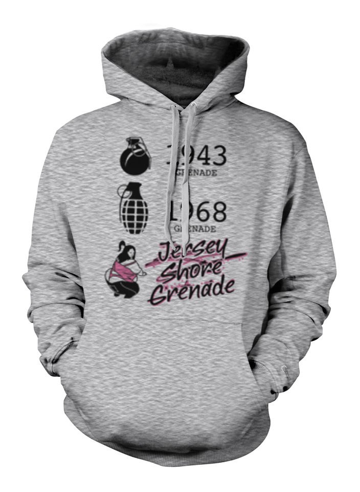 1943 1968 Grenades Sweatshirt Hoodie Jersey Shore Grenade MTV Pauly D 