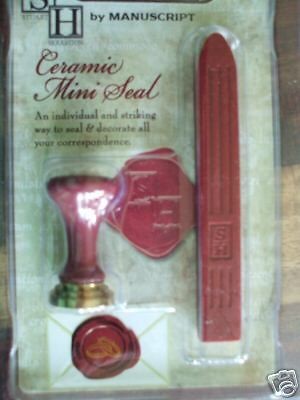 WEDDING RINGS LOVE CERAMIC STAMP SEAL & RED SEALING WAX