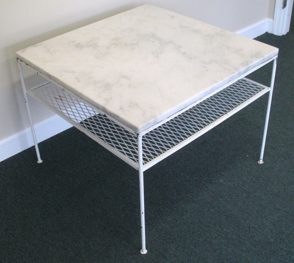   Modern SALTERINI style marble top metal coffee table IN or OUTDOOR