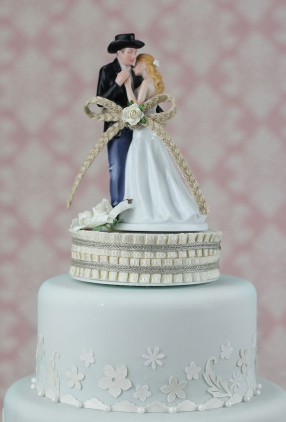 Lasso of Love Western Cowboy Wedding Cake Topper Caketop