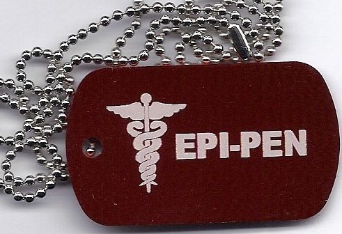 LASER MEDICAL ID DOG TAG NEW ITEM *EPI PEN*