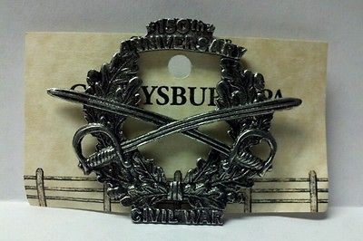   WAR PEWTER GETTYSBURG WREATH 150TH ANNIVERSARY NEW LAPEL PIN 2 CLASPS