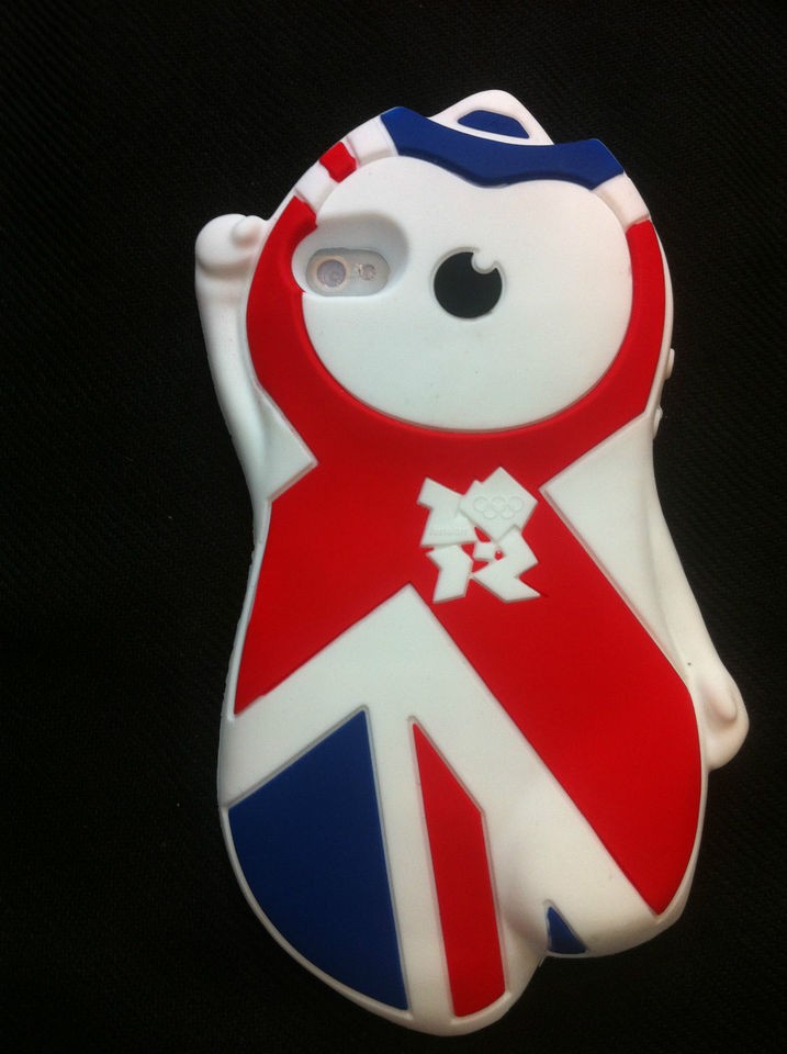   2012 Souvenir Mascot Wenlock Union Jack I Phone 4S Case (white